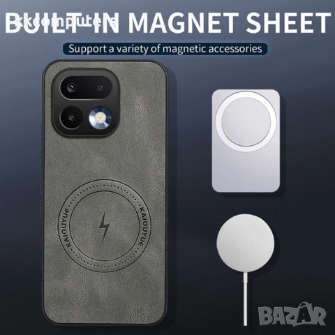 WANLONFENG SD1 Магнитен Калъф за Realme 16 Pro 5G - PC+TPU, Nappa текстура, 4 цвята, снимка 5 - Калъфи, кейсове - 54155786