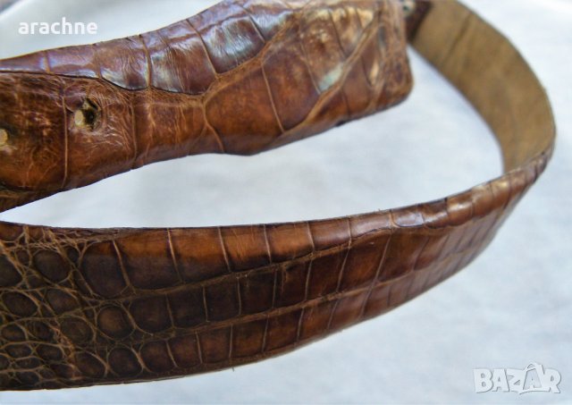 Дамски колан от естествена крокодилска кожа, снимка 5 - Колани - 40787905
