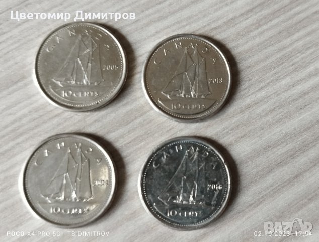 Монети 10 цента Канада 