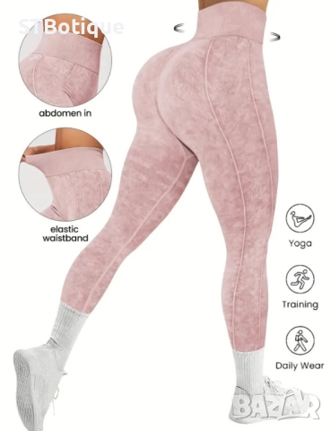 🖤 Дамски Високи Йога Панталони с Антиплъзгащо Покритие – STBoutique 🖤, снимка 5 - Клинове - 52009423