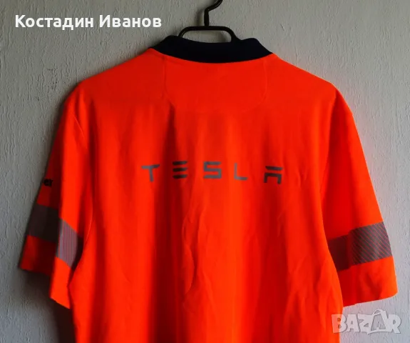 Оригинална Tesla Factory мъжка работна поло блуза Тесла