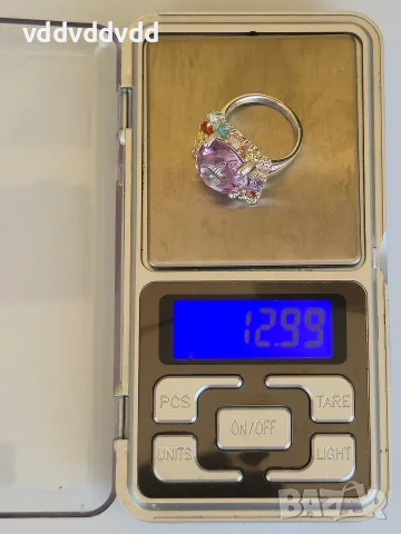 Сребърен пръстен с цветни камъни проба 925, снимка 14 - Пръстени - 55777824