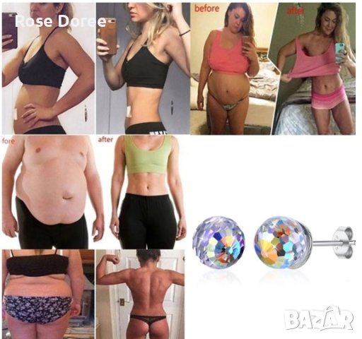 F8 Магнетични сребърни обеци за Отслабване проба 925, снимка 4 - Обеци - 42470961