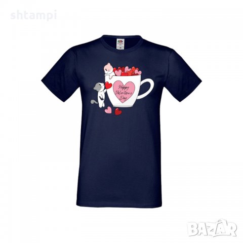 Мъжка тениска Свети Валентин Happy Valentines Day Cats On Mug, снимка 6 - Тениски - 35649862