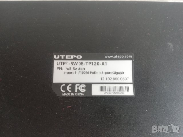 UTEPO UTP3-SW08-TP120-A1 10-портов PoE switch, снимка 5 - Суичове - 38925695