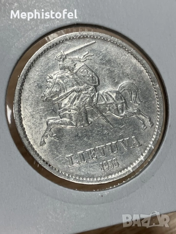10 литаса 1936 г, Литва - сребърна монета, рядка, снимка 2 - Нумизматика и бонистика - 53269339