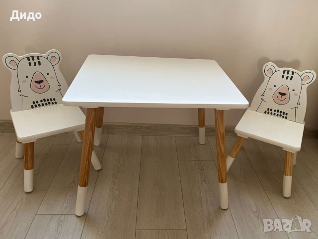 Детска маса с два стола, снимка 8 - Мебели за детската стая - 53148063