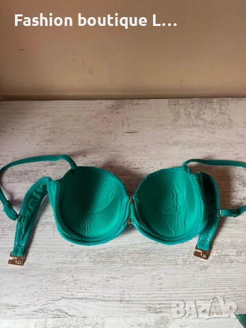 Тюркоазен бански от две части със златни детайли сутиен чашка C и долница М размер 🩱 , снимка 4 - Бански костюми - 52002047