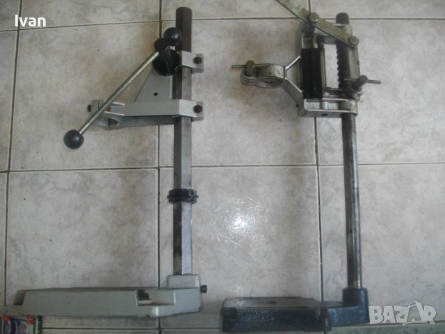 ф43мм-Немска Професионална Стойка За Бормашина-AEG/Нова WOLFCRAFT-Ход 85мм-70мм-Голяма-6кг/8кг-, снимка 4 - Бормашини - 40785030