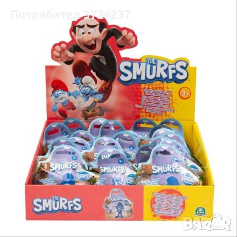 На едро 24бр. фигурки The Smurfs (blind bags / изненади).