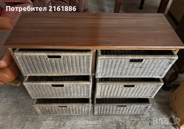 Скрин с ратанови чекмеджета 4209, снимка 3 - Скринове - 56522465