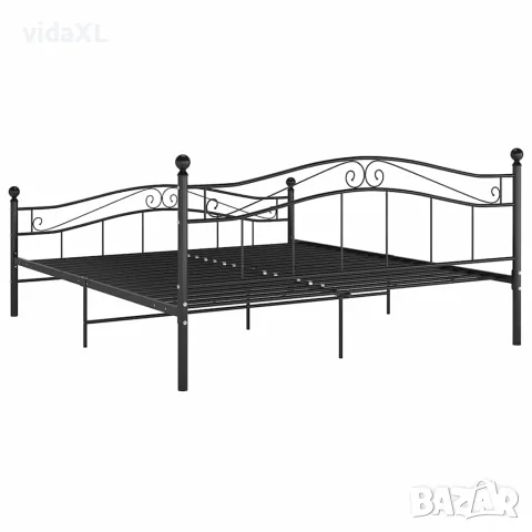 vidaXL Рамка за легло, черна, метал, 180x200 cм, снимка 5 - Спални и легла - 56146850