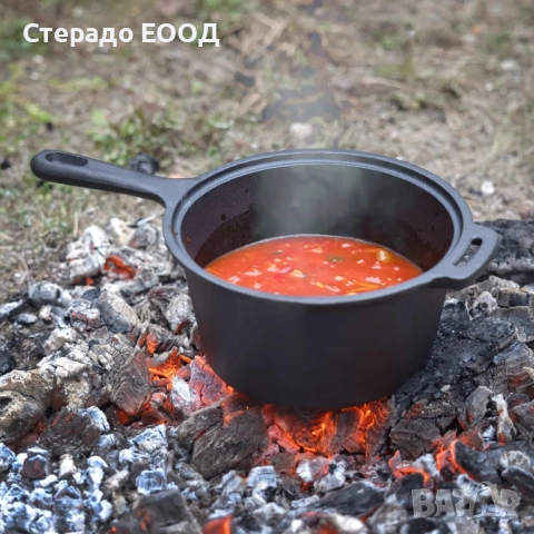 ЧУГУНЕНА КАСЕРОЛА С КАПАК, снимка 2 - Съдове за готвене - 52751541