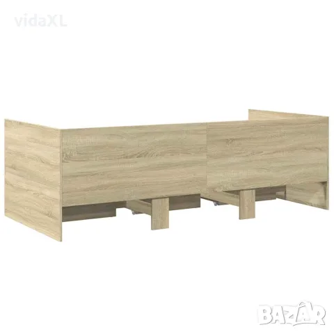 vidaXL Дневно легло с чекмеджета, без матрак, сонома дъб, 90x200 см, снимка 6 - Спални и легла - 56146817