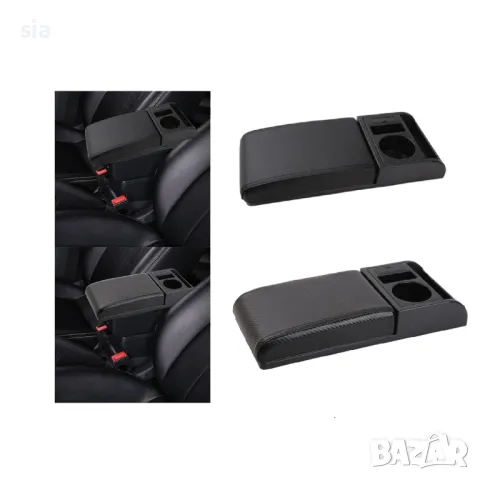 Подлакътник за кола с велкро, Подложка, Универсален, барче, еко кожа, карбон, снимка 2 - Аксесоари и консумативи - 47419802