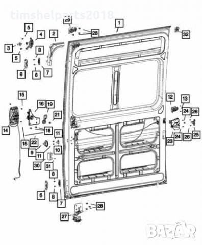 Вътрешна дръжка за плъзгаща врата за Fiat Ducato, Peugeot Boxer, Citroen Jumper, Iveco Daily, снимка 2 - Части - 34550595