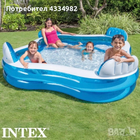 Надуваем басейн Intex 56475NP Swim Centre Family Lounge Pool 229 х 66 см  4 седалки