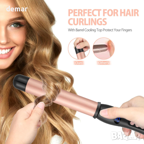 Haglater Curling Wand Бързо нагряваща се керамична маша за коса 32 мм с регулируема температура, снимка 5 - Маши за коса - 44515622