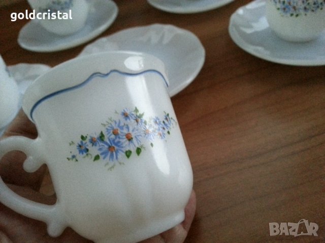 Френски аркопал чаши за кафе , снимка 4 - Антикварни и старинни предмети - 38195198