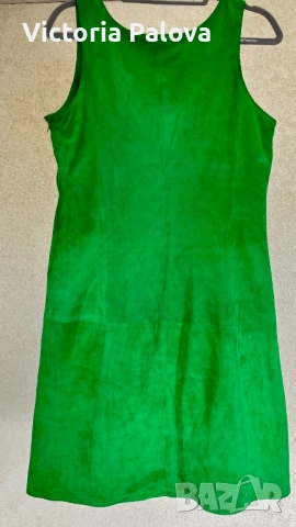 Елегантна кожена рокля уникат велур CLASS INTER , снимка 5 - Рокли - 51754992