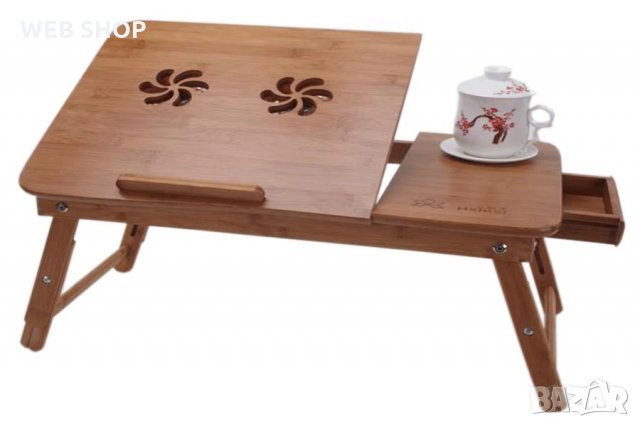 Дървена маса за лаптоп, снимка 1