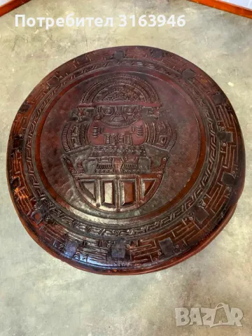 Кожен отоман ,османска (табуретка) Еквадор c. 1960 г, снимка 5 - Дивани и мека мебел - 49127913