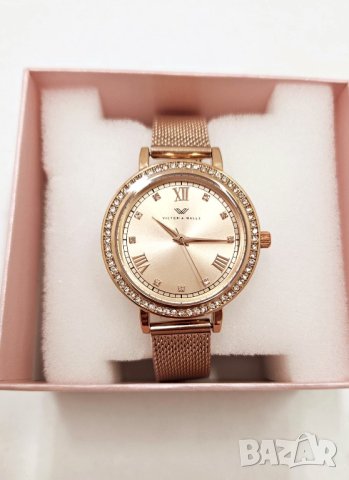 Златисто розов дамски часовник Victoria Walls с кутия