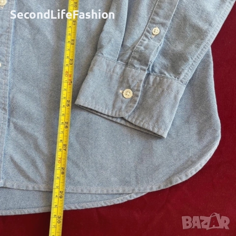 Мъжка синя памучна риза с дълъг ръкав Levi's с деним размер L., снимка 4 - Ризи - 52656135