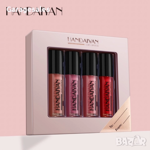 Комплект от 4 броя течни червила Handaiyan - с бляскав или матов завършек  - Наличен: Сет 1 и Сет 2