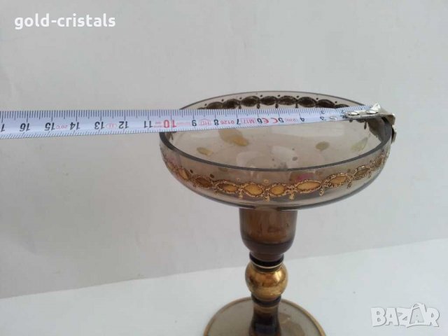 Ретро свещник с позлата, снимка 3 - Антикварни и старинни предмети - 30215802