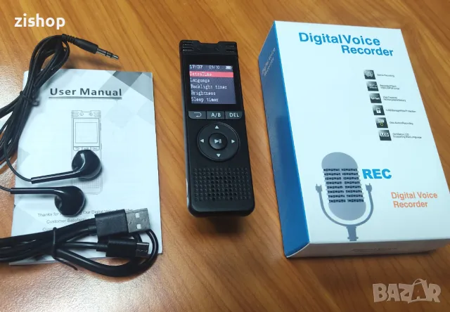 32gb диктофон Aудио рекордер MP3 плейър подслушвател 50 часа запис, снимка 3 - MP3 и MP4 плеъри - 49723345