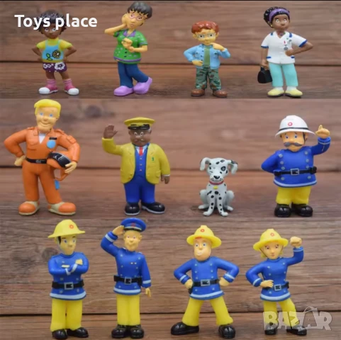 12бр фигурки Пожарникар подходящи за торта или игра