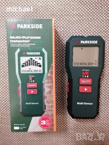 Детектор Parkside мултифункционален за откриване на проводници, метал, дърво и кухини