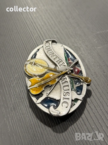 Винтидж катарама за колан посветена на кънтри музиката. №7990, снимка 3 - Антикварни и старинни предмети - 53934422