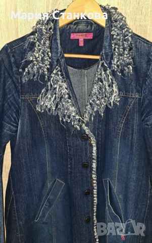 Дънков бутиков тренч Хл, снимка 2 - Якета - 54163289