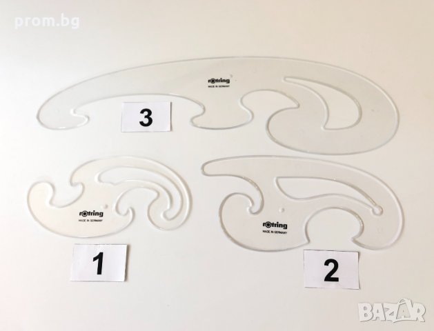 Кривки, геометричен комплект, линийки, линия, шаблон, Германия, снимка 1