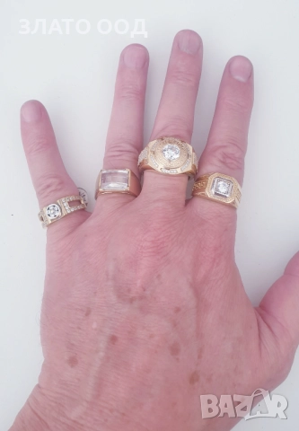 Мъжки златни пръстени  14К, снимка 6 - Пръстени - 51583212