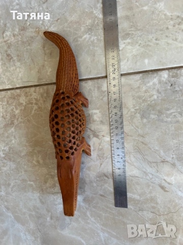 Дърворезба крокодил, снимка 2 - Декорация за дома - 54099168