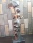 Бронзова Скулптура във Сребърно Покритие-Дамата със Чадъра 19 Век Испания , снимка 5