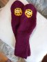 Ръчно плетени мъжки чорапи с емотикон. Размер 42