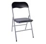 Сгъваем стол, 47x43,5x80см, метал и еко кожа, черен, снимка 1