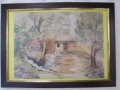 Стара картина -акварел, подпис ,34х25см., снимка 1