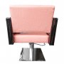 Луксозен фризьорски стол M90, черно и розово, еко крокодилска кожа, снимка 4