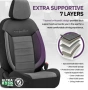 Луксозна тапицерия OTOM текстил с еко кожа COMFORT LINE Design – Сиво-Черна със сив шев, снимка 8