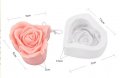 3d Сърце Роза голям силиконов молд форма фондан гипс сапун свещ шоколад, снимка 2