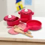 Дървен комплект за готвене Melissa and Doug тенджери и тиган, снимка 5