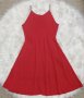 Червена кукленска рокля с презрамки от верижки от халкички, снимка 1 - Рокли - 42025716