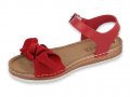 INBLU Италиански дамски анатомични сандали от естествена кожа, Червени, снимка 3