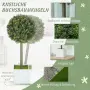 HOMCOM Комплект от 2 изкуствени чемширови топиарни топки 45 см, снимка 6