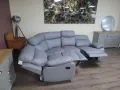 Сив кожен ъглов диван с релаксиращ механизъм от изкуствена кожа, снимка 11